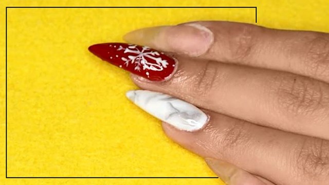 آموزش طراحی دانه برف روی ناخن