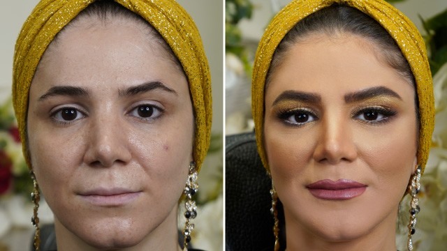 آرایش چشم - سایه طلایی